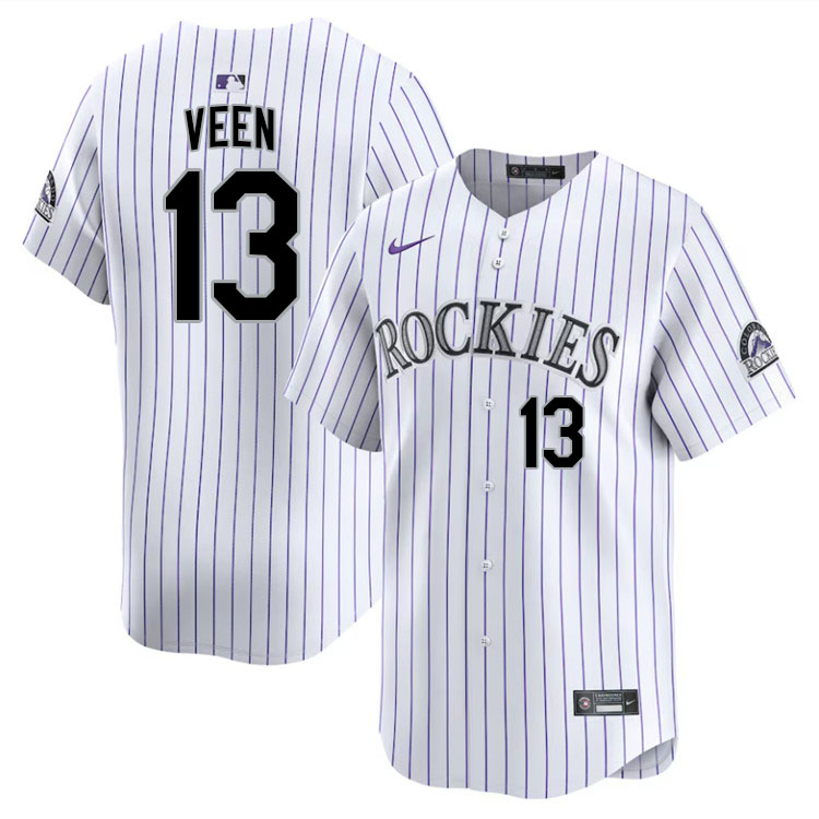 Zac Veen Colorado Rockies Jersey,Uniforms,Gears Stitched-White